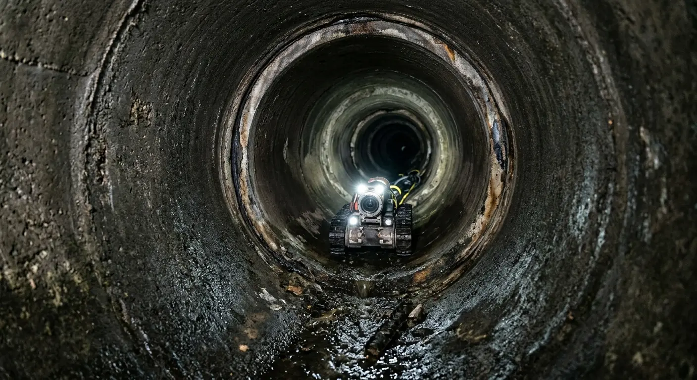 Robotic sewer camera inspecting pipe interior for Sewer Line Repair in Beloit